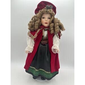 Paradise Galleries Victorian Christmas Carol Girl Porcelain Doll - Patricia Rose